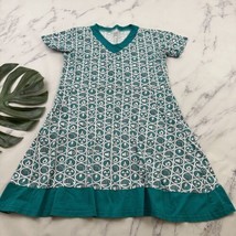 Svaha Womens Primary Energy Sources Rosalind Dress Size L Green White Sc... - $28.70