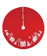 Peaceful Village Embroidered Christmas Tree Skirt 54 inches Across - $18.11 CAD