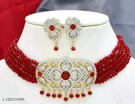 Kundan Choker Meena Necklace Earrings Jewelry Set Trending 2023 Latest Design 02 - £16.33 GBP