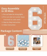 Large 3FT Marquee Light Up Number 6 Birthday Anniversary Party Decor Dec... - €23,71 EUR