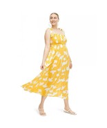 NWT DVF for Target SMOCKED YELLOW GINGKO MIDI DRESS XXL Diane Von Furste... - $39.00