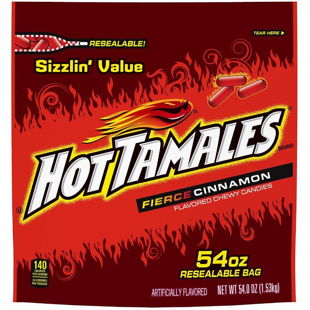 Primary image for Hot Tamales Cinnamon Chewy Candy 54oz of Fierce Cinnamon Flavor Hot Tamale