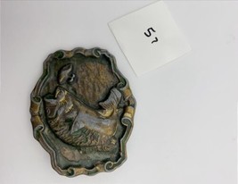 QG07111 VINTAGE 1970s **LARGE MOUTH BASS** FISHING COMMEMORATIVE BELT BU... - $19.99
