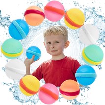 12Pcs Reusable Water Balloons for Kids Silicone Water Splash Ball with Quick Fil - £22.13 GBP