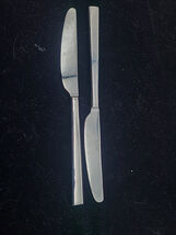 Food Network stainless flatware Chive lot of 2 dinner Knives 9 3/8&quot; - €10,76 EUR