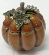 Fall Autumn Thanksgiving Pumpkin Jar Small Cast Aluminum Magnetic Brown ... - £12.08 GBP