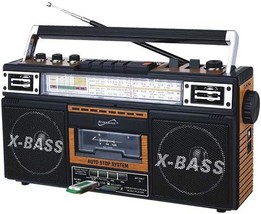 Supersonic Sc-3201Bt 4 Band Radio &amp; Cassette Player Boombox, Bluetooth Speaker, - £38.11 GBP