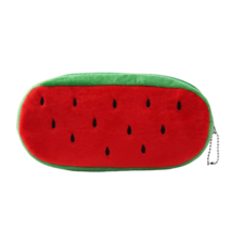 Girls Plush Zippered Purse Pencil Pouch - New - Watermelon - $12.99