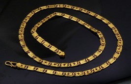 22 Kt Yellow Gold Nawabi Chain Diamond Cut Design Hallmark Sign Necklace - $2,295.21+
