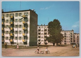 View of Stalowa Wola Wanda Wasilewska Street Apartment Blocks Poland Postcard - £10.97 GBP