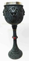 Leviathan Crucible Dragon Tall 5oz Wine Goblet Chalice W/ Stainless Stee... - $22.99