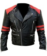 Mens Quilted Traditional Biker Leather Jacket Real Lambskin Leather Hand... - £103.90 GBP