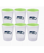Seattle Seahawks NFL Inner Color Ceramic Shot Glass 2 Oz Set of 6 White ... - $67.57 CAD