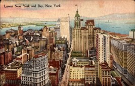 Vintage POSTCARD- View Of Lower New York And Bay, New York City BK65 - £3.95 GBP