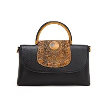 Vintage Women Bag Luxury Genuine Leather Shoulder Bags For Women Handmade Emboss - £64.10 GBP