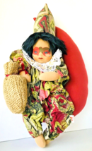 FRANCINE Designer Clown Doll on Half Moon with Painted Face 1992 - £15.21 GBP