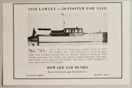 1929 Print Ad Lawley 50&#39; Cruiser Boat Sterling Chevron Engines Boston,MA - £8.54 GBP