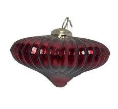 Midwest CBK Red Kuegel Top Ribbed Glass Ornament nwt Large Collectible Gift - £15.51 GBP