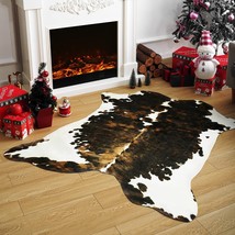 Dark Brown 4X6X5 Feet Amearea Faux Cow Hide Rug, Premium Cow Print Rugs For - £40.85 GBP