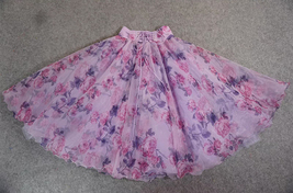 Purple Rose Floral Party Skirt Outfit Organza Maxi Holiday Party Skirt Plus Size image 5