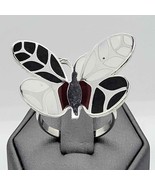 Black, White, Red Enameled Butterfly Ring - 9 - $39.26 CAD