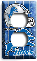 Detroit Lions Football Duplex Outlet Wall Plate Cover Man Cave Boys Room Decor - £9.44 GBP