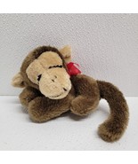 Vintage 1977 Russ Sidney Sleeping Brown Monkey Plush Red Ribbon 6&quot; - $622.42 MXN