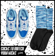 STREAKS Socks for Dunk Low Argon Blue Flash Marina Dutch UNC University Shirt 1 - $20.69