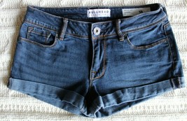 Bullhead Denim Co. Juniors Blue Denim Roll-Up Shorts ~3~ - £12.48 GBP