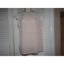 Loft soft pink and lace sleeveless blouse M Excellent Romantic Feminine - £9.65 GBP