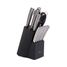 MEGA-92272.14 Oster Wellisford 14 Piece Stainless Steel Cutlery Set with Blac... - $89.75