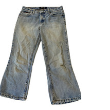 L.E.I Women&#39;s Denim Capri Jeans Sz 9 distressed stonewashed - £13.23 GBP