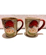 2 Snowman Christmas Mugs Ceramic 12 oz Holiday Hot Cocoa Coffee Tea Hot ... - £13.36 GBP