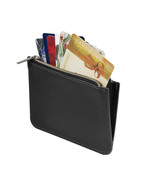 Zip Wallet Pouch, Leeman Black Tuscany RFID Faux Leather, Card Organizer... - $6.99