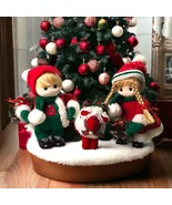 Vintage Terry’s Village Christmas Boy &amp; Girl Musical w/Moving Heads Coll... - $23.36