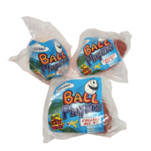 3 VINTAGE 1995 WENDY'S KIDS TOYS BALL PLAYERS FOOTBALL BASKETBALL W/ FAC... - $9.50