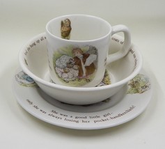 Wedgwood of Etruria &amp; Barlaston Beatrix Potter Mrs. Tiggy-Winkle Child Dish Set - £19.63 GBP