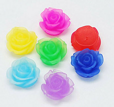 Frosted Flower Cabochons Resin Assorted Lot Rose Flat Backs Flatback 18mm 50pc - £2.78 GBP