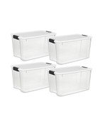 Sterilite 70Qt / 66L Ultra Clear Box With White Lid and Black Zippers | ... - £246.71 GBP