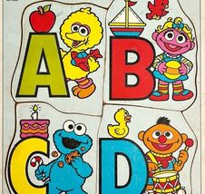 1985 Playskool Sesame Street Puzzle Vintage Frame Tray Letters 313-01 4 ... - $32.50
