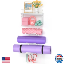 LIDTOP Yoga Mat Holder White, Wall Mount Yoga Accessory Mats Storage Rac... - $57.62
