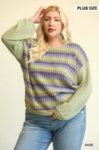 Women&#39;s Sage Solid Knit Mixed Loose Top (XL) - $39.60