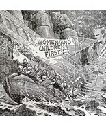 Titanic Women And Children First 1912 Woodcut Print White Star Nautical ... - £39.04 GBP