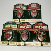 Coca Cola Trim A Tree 1991 Santa Tin Ornaments 5 pc Lot Circa 43 49 51 60 63 - £19.31 GBP