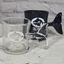 1995 Free Willy 2 Souvenir Mugs Cups Figural Whale Tail Acrylic Lot Of 2... - $49.49