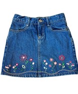 Osh Kosh B&#39;Gosh Vintage Denim Embroidered Floral Skort 6X - $510.90 MXN