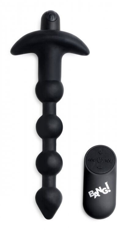 BANG! VIBRATING REMOTE CONTROL SILICONE ANAL BEADS BUTT PLUG - $38.60