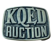 Vintage 1978 KQED Auction Brass Belt Buckle San Francisco Public FM Radio  - $34.68 CAD