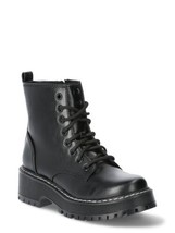 No Boundaries Womens Combat Boots Size 10 Black Memory Foam Chunky Heels - $24.99