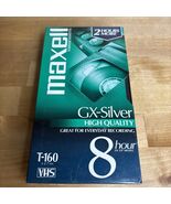 Maxell VHS Tape 8 Hour T-160 Premium Grade Blank - New GX-Silver - $8.00